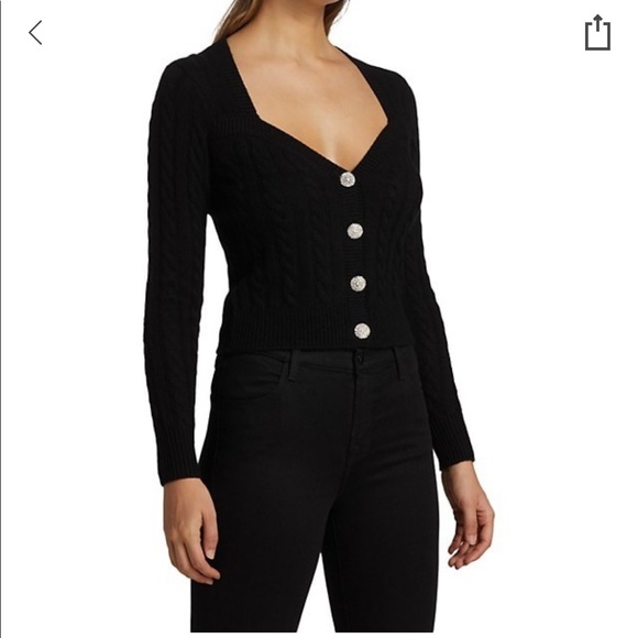 Ronny Kobo Jaelynn cropped cable knit cardigan